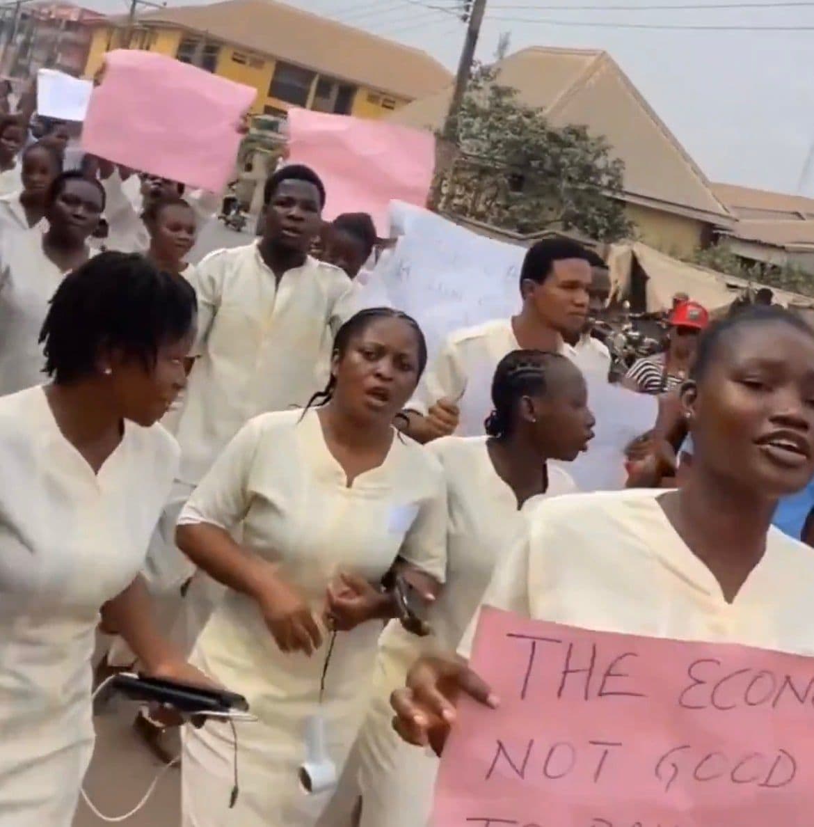 ‘From N90k to N580k’ — NAU nursing students protest ‘shocking’ hike in tuition fees