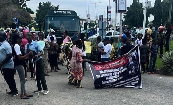 Physically challenged persons protest school closure, block Lagos airport access roads