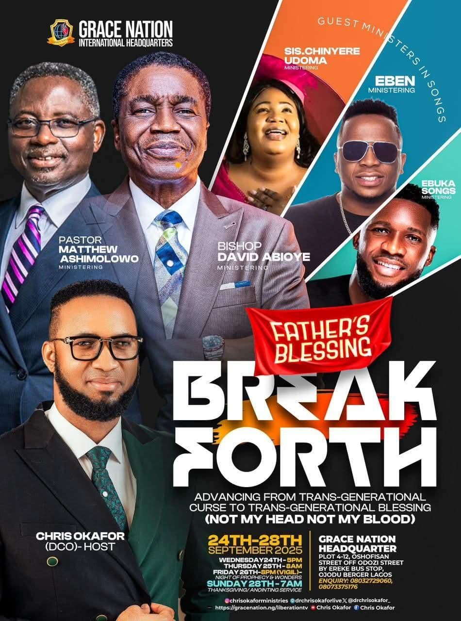 Ashimolowo, Abioye, Eben, Ebuka Songs, Others Set for Chris Okafor’s Break Forth Programme