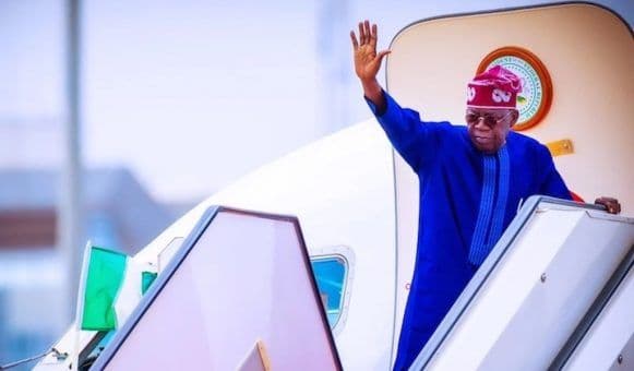 Tinubu arrives United Kingdom