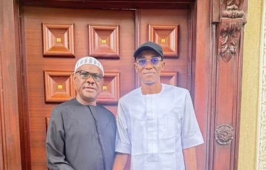 Photo: Labour Party’s Abure, Wike meet in Abuja